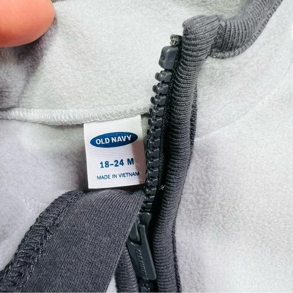 Old Navy Charcoal and Light Gray Half-Zip Fleece - Picture 2 of 2